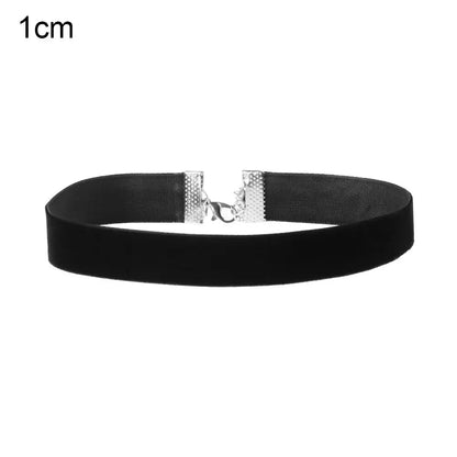 1PC New Fashion Adjustable Black Velvet Choker Wide Band Necklace Ribbon 90s Retro Vintage Gothic Goth Women Necklace