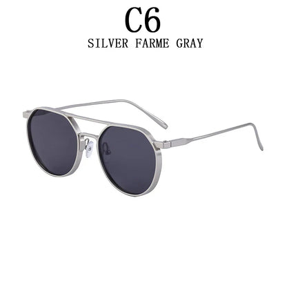Sunglasses For Men Retro Oval Steampunk Round Shades Luxury Lunette