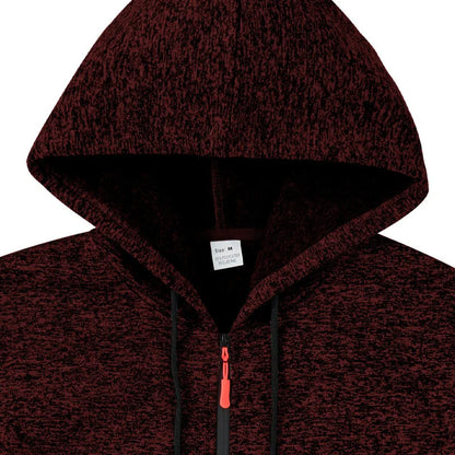 Heavy fleece men's jacket winter retro tooling pocket hooded zipper sports sweater men