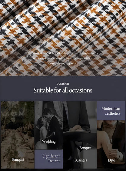 Fashionable Plaid suit High-end Brand Business Slim Fit Casual Party Dress Male Groom Wedding Blazers Double Breasted