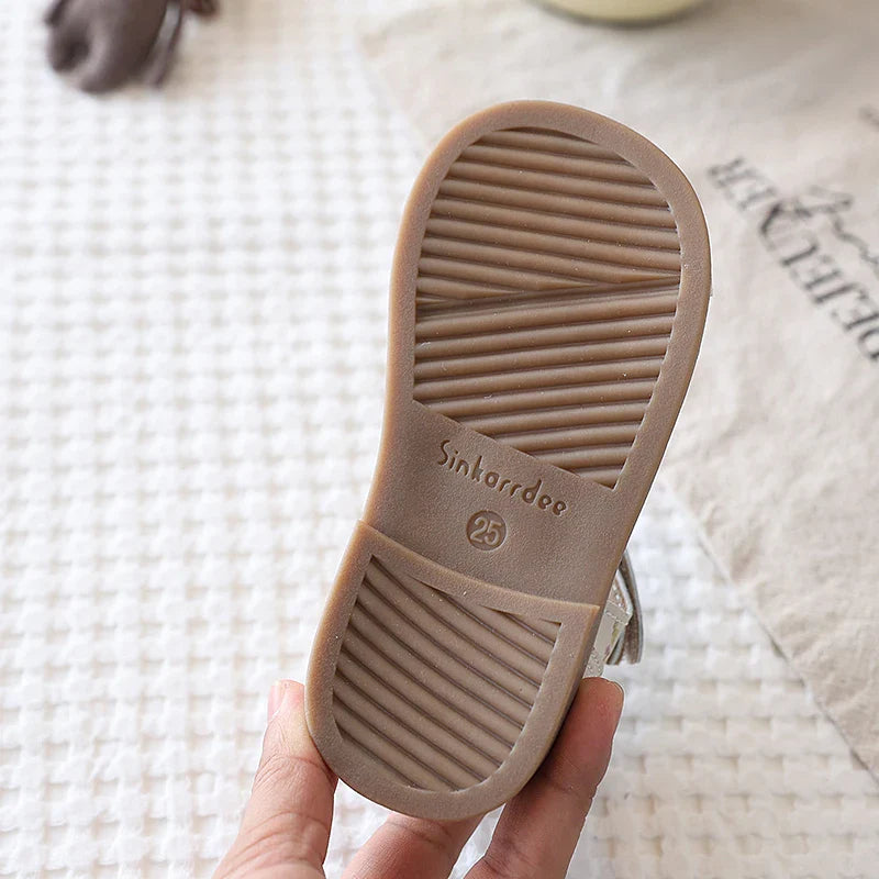 Summer Toddler Girls Floral Closed Toe Sandals Anti-collision Kids Sandal Lovely Hook-loop Sweet Children Beach Shoes 21-30
