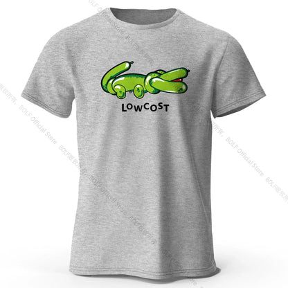 Men's Joke The Lowcost Printed T-Shirt 100% Cotton Oversized Funny Graphic Tees for Women Summer Tops Casual Streetwear