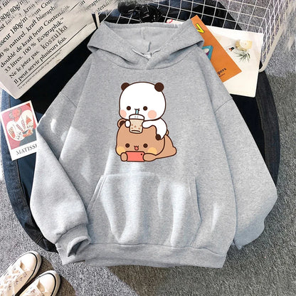 Print Women Hoodie Kawaii Female Sweatshirt Harajuku Loose Long Sleeve Plus Size Clothes Tops