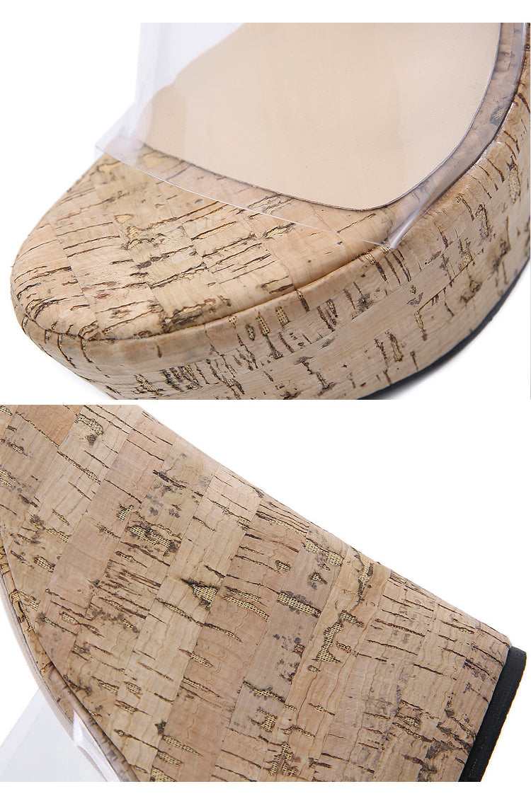 PVC Transparent Wedges Platform Sandals High Heeled Summer 2025 Fashion Women's Slippers Thick Sole Beach Shoes Mujer