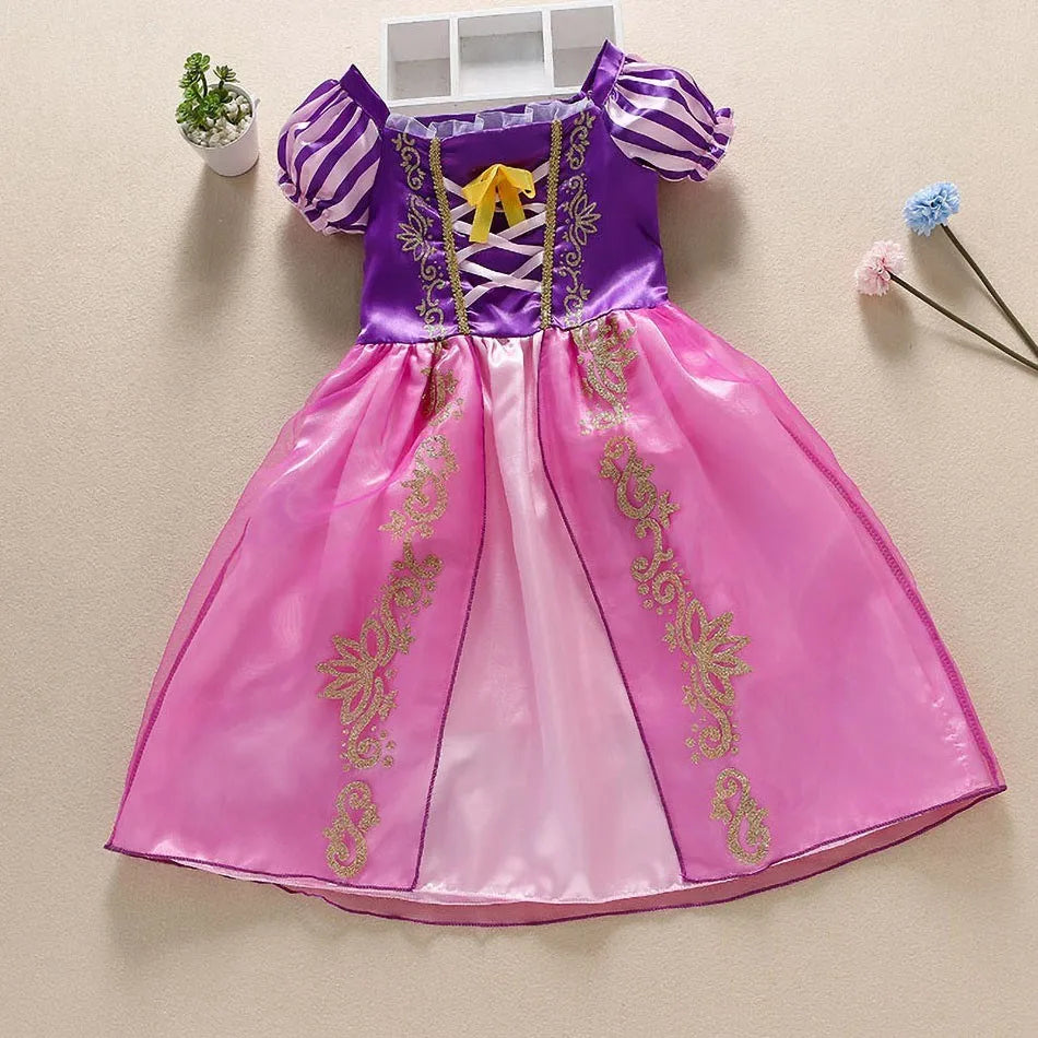 Baby Girl Rapunzel Costume Children Sleeping Beauty Belle Sofia Dress Kids Halloween Carnival Party Princess Dress Girl Disguise
