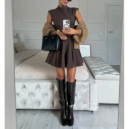 Ruffles Mini Party Dress Women Sleeveless A-Line Chic Evening Club Dress Fashion 2025 Y2K Girl Street Vestidos