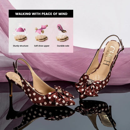 Heel 2024 Women's High Heels New Bow Pointed Sandals Women's Party Wedding Shoes 7cm