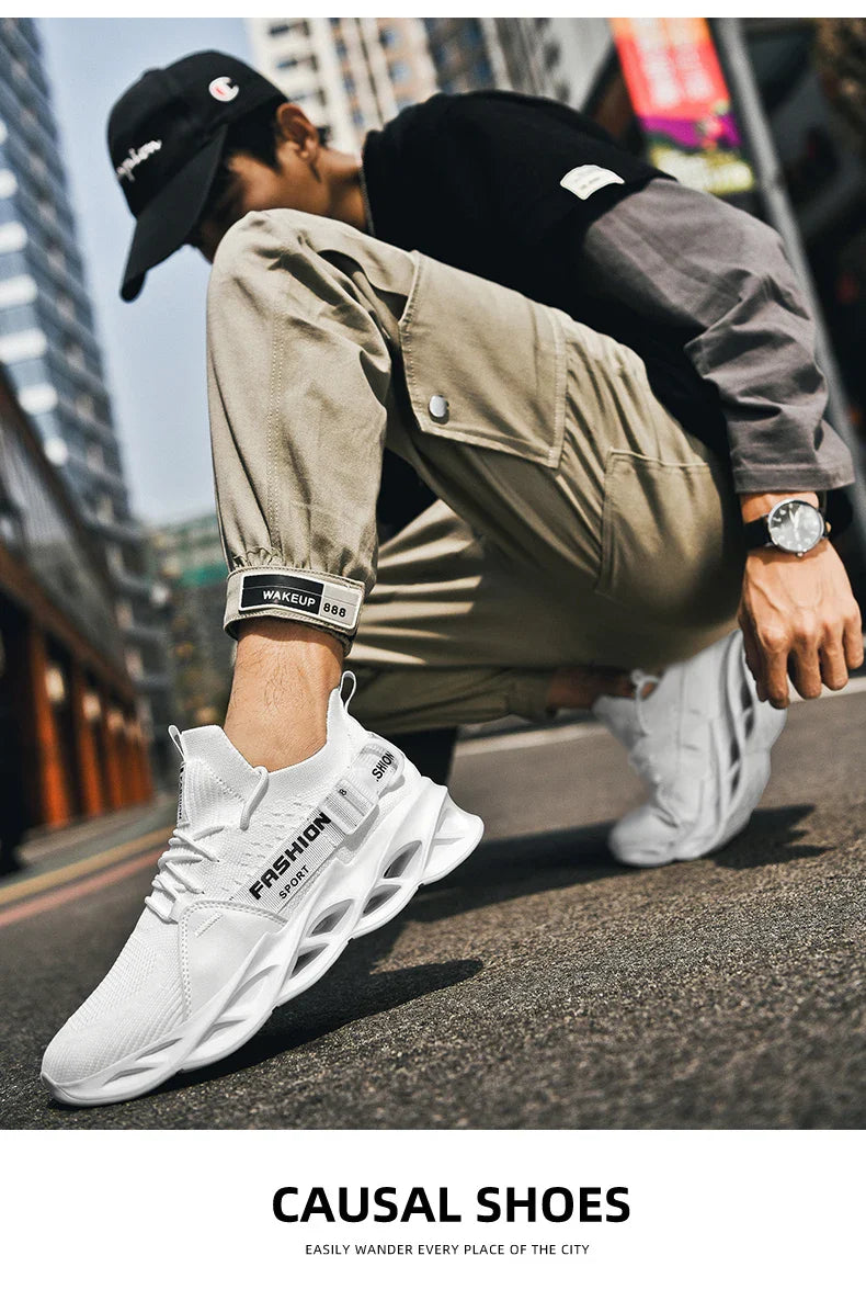 Tênis Masculino de Malha Respirável Casual Sapatos Masculinos Unissex Leve Macio Sola Grossa Buraco Sapatos de Casal Tênis Atlético Sapatos Femininos
