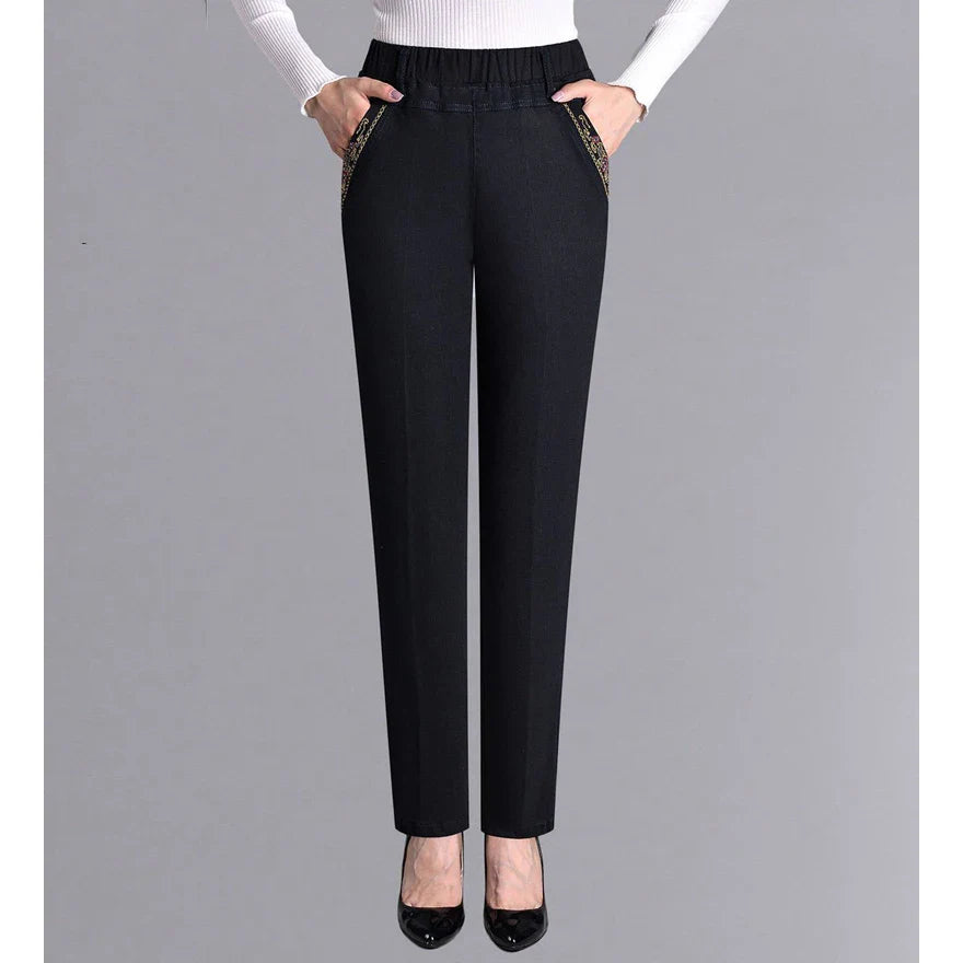 Elastic Jeans Summer Thin Large Loose Straight Denim Pants