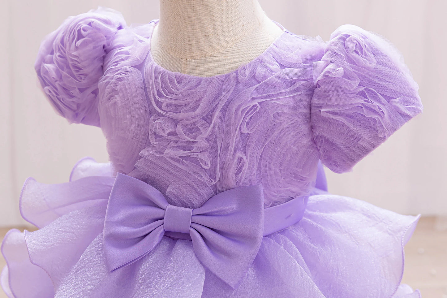 Baby Dress 2025 Spring/Summer on new three-dimensional floral soft yarn birthday party piano Performance Girl dress Elegant fluf
