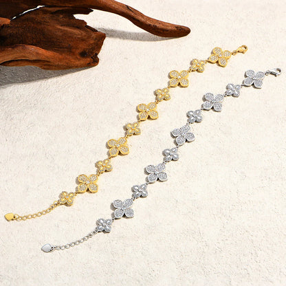 Plants Eternity Moissanite Bracelet for Women 925 Sterling Silver Adjustable Classical Tennis Chain Trendy Fine Jewelry
