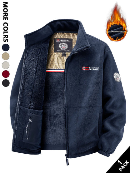 Men's Fleece Jacket, Soft and Skin-Friendly, Heat-Retaining and Wind-Resistant, Suitable for Daily Commuting, Home Leisure, Outdoor Walking, Casual Gatherings with Friends, Layering in Autumn and Winter, and Short Trips