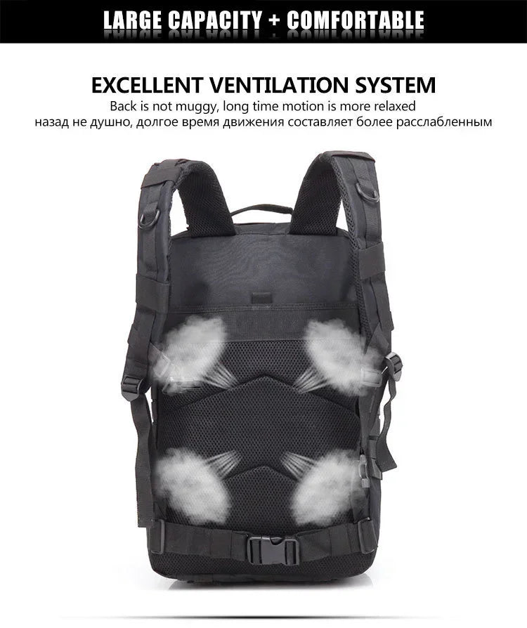 45L Man Tactical Backpacks Outdoor Traveling Bags Outdoor 3P School Pack EDC Molle Pack For Trekking Hunting Bag