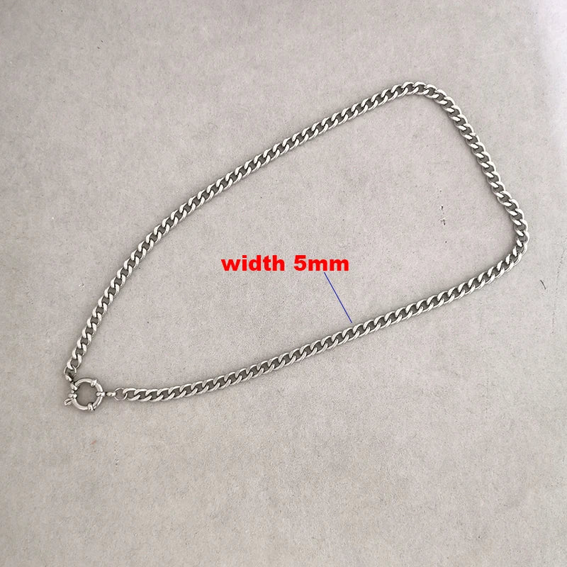 Necklace Women Men Choker Stainless Steel Geometric Rolo Link Cuba Paperclip Chain