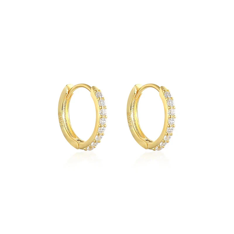 Ins Star Anise 925 Sterling Silver  Earring For Women Hoop Earrings Crystal Fine Jewelry Glossy 18K Gold Mom Gift Trend
