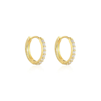 Ins Star Anise 925 Sterling Silver  Earring For Women Hoop Earrings Crystal Fine Jewelry Glossy 18K Gold Mom Gift Trend