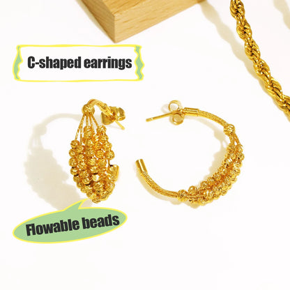 Handmade Women Jewelry Set Multi-layer 18K Gold Plated Beads Set Hight Quality Birthday Wedding Jewellery Accessories