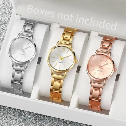 1/2/3PCS Simple Dial Women Quartz Watch Fashion Small Ladies Wristwatch Reloj Mujer Girls Clock Gift（Without Box）