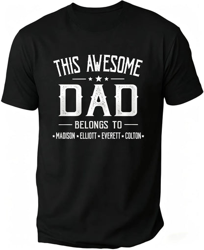 Personalized Grandpa Dad Shirt, Custom Grandpa Grandkids Name Shirt, Birthday Christmas Fathers Day Dad Grandpa Gift
