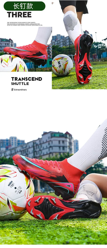 New Men Football Boots Training Shoes FG Ultralight Soccer Shoes Outdoor Drop Shipping Soccer Cleats Non-Slip Long Spikes