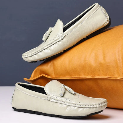 Sapatos Masculinos Loafers Confortáveis Slip-on Mocassins para Dirigir Calçados Masculinos Marca Marrom de Couro Sapatilhas Casuais para Homens