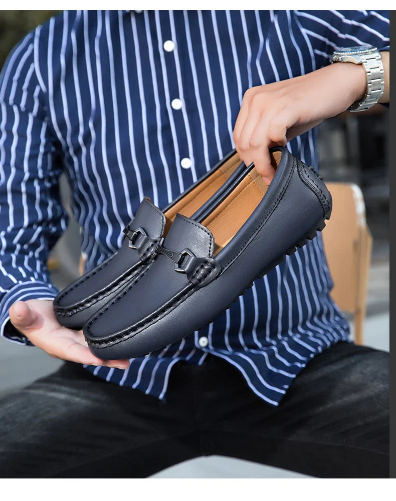 Genuine Leather Men Casual Shoes Luxury Brand Mens Loafers Moccasins Breathable Slip on Italian Driving Shoes Chaussure Homme