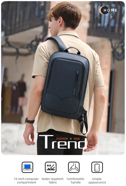 Slim Backpack For Men 15.6 Inch Laptop Bags Waterproof Minimalist Business Backpack With USB Charging Casual Travel Work Bag