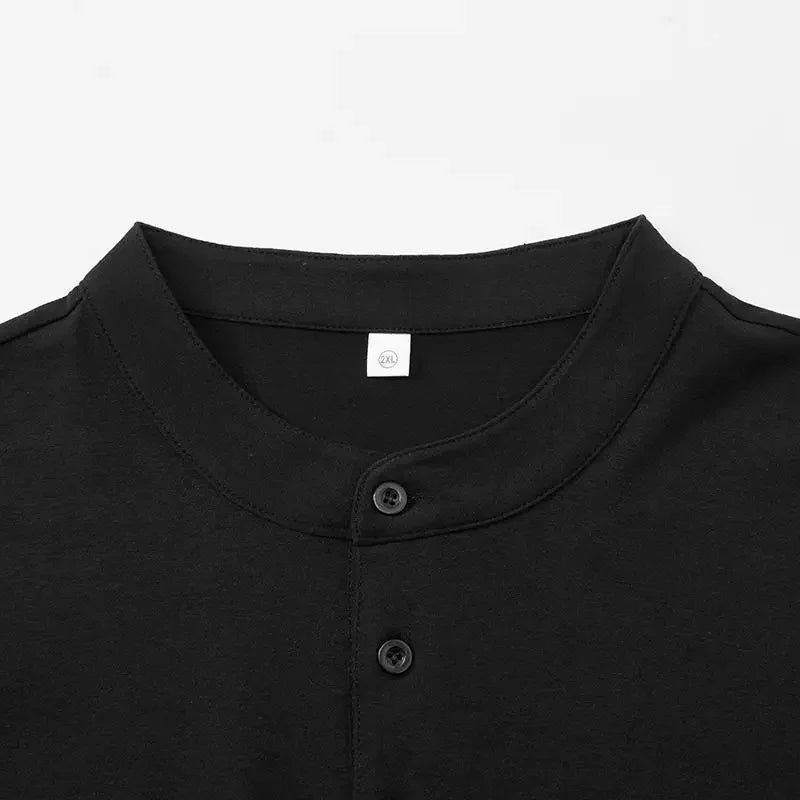 Henley Shirt Men Plus Size T-shirt 6XL 7XL 110-175kg Henley Neck Short Sleeve Polo Shirt Loose Oversized Big Size Men Clothing