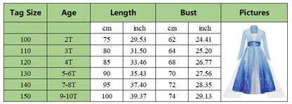 2026 Elsa Kids Princess Costume For Girl Birthday Party Long Sleeve Halloween Cosplay Carnival Clothing Kids Dress For Girls