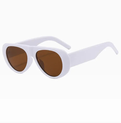 Vintage Oversized Oval Sunglasses Women Men New Fashion Wide Leg Leopard Red Gradient Sun Glasses Ladies Trendy Sexy Shades
