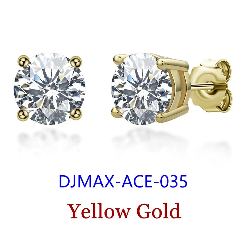 0.5-2ct Moissanite Diamond Stud Earrings for Women Original 925 Sterling Silver Lady's Moissanite Earring New 2026