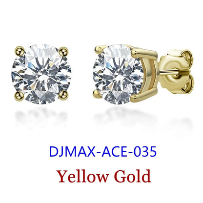 0.5-2ct Moissanite Diamond Stud Earrings for Women Original 925 Sterling Silver Lady's Moissanite Earring New 2026
