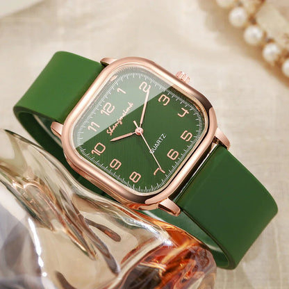 Fashion Square Women Watches Casual Silicone Strap Quartz Watch for Girls Clock Reloj Mujer