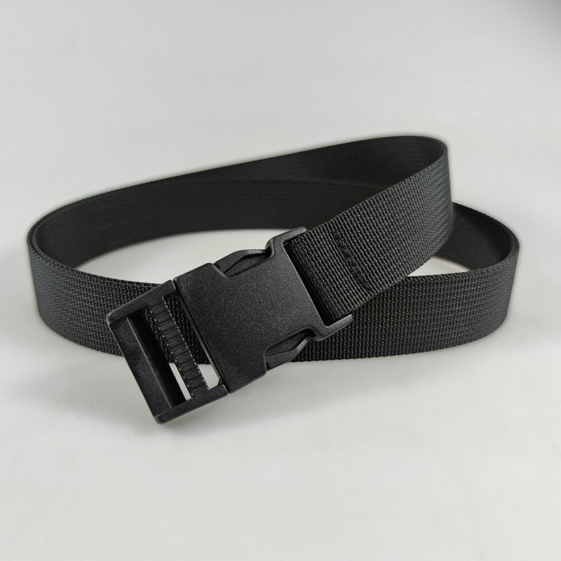 Plastic Buckle Nylon Strap for Men's Outdoor Military Training Canvas Belt 100/110/120cm Available Black