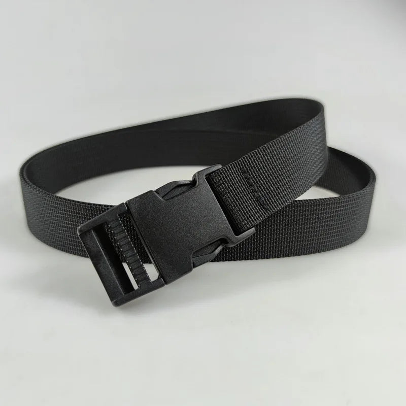 Plastic Buckle Nylon Strap for Men's Outdoor Military Training Canvas Belt 100/110/120cm Available Black
