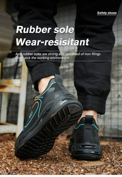 Safety Boots Men's Work Sneakers Battlefield Boots Breathable Steel Toe Shoes Safety stab-proof men's boots