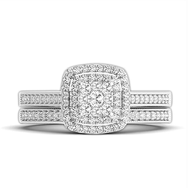 Ring Set For Woman Original 925 Silver Wedding Jewelry Luxury Engagement Ladies Anniversary Gift Trend