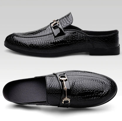 Men's plus size casual leather shoes Four Seasons new outdoor anti slip comfort walking shoes business Half support leather shoe