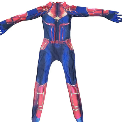 Movie Captain  Cosplay Costume Women Superhero Cos Stage Jumpsuit Halloween Carnival Role Play Party Zentai  Kids