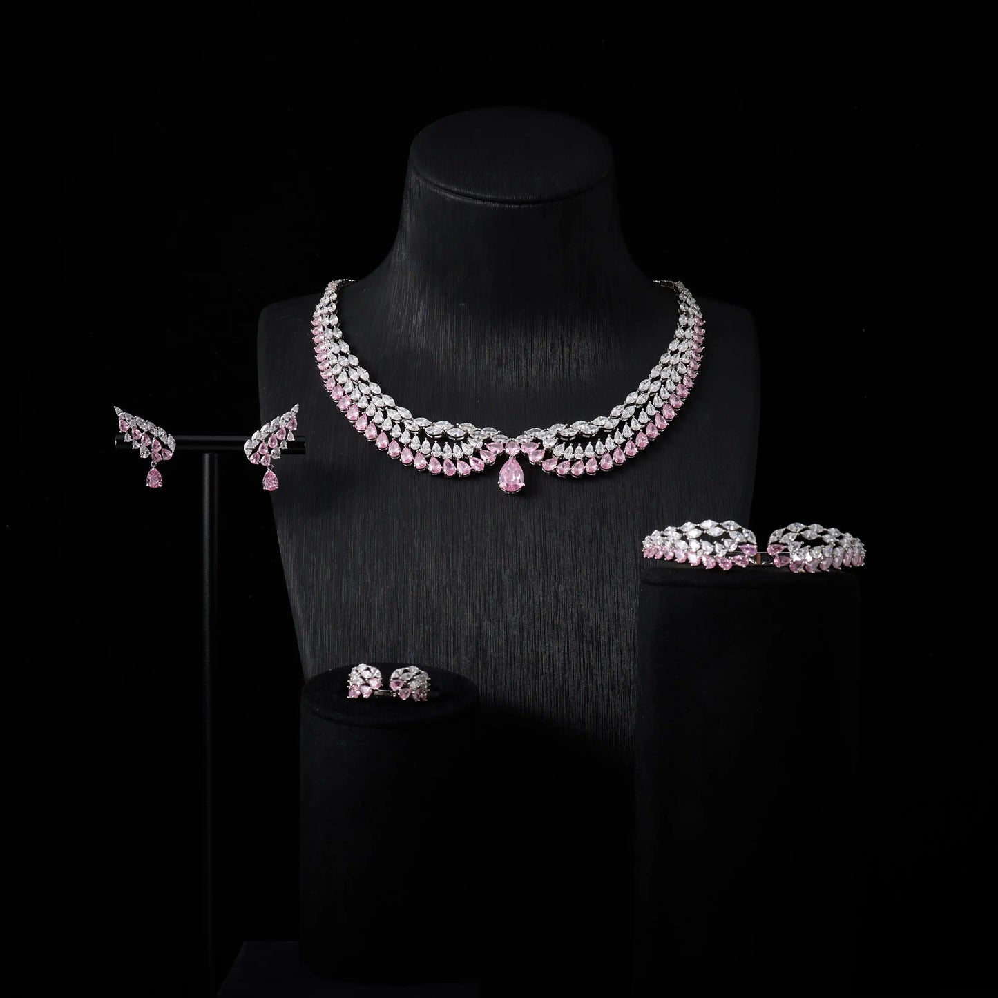 Luxury Bridal Cubic Zirconia Necklace Set for Women Dubai Jewelry Sets  Wed Jewelri Wedding & Engagement musulman ens