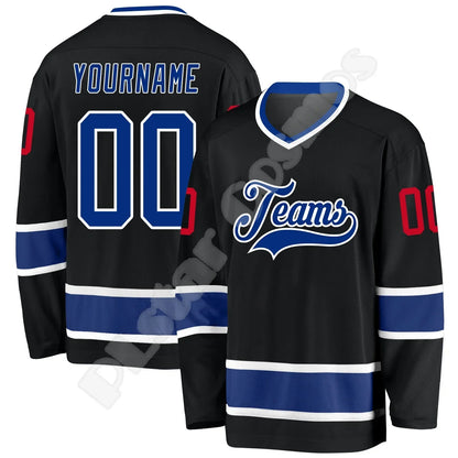 NewFashion Hockey Jersey Custom Name Team Logo Number Colorful Pullover Long Sleeves 3DPrint Harajuku Casual Funny Sweatshirts A