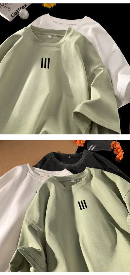 Men's Oversized T-shirts Mens Cotton T Shirt White 5XL Casual Summer Wear Fashion Print Tee Shirts for Men New Clothing