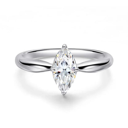 1CT 2CT 3CT Marquise Cut Moissanite Rings for Women Bride Classic Wedding Band 925 Sterling Silver Plated 18K Jewelry GRA