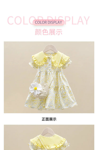 Children's Summer Fashionable Dress, Girls' Floral Skirt, New Summer Dress, Beautiful Princess Dress for Little Girls