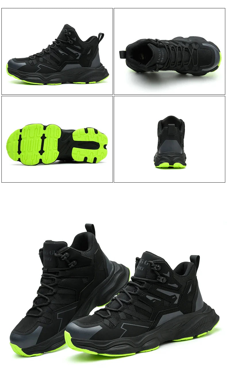 Steel Toe Kevlar-Midsole Safety Shoes Men Anti-Puncture Anti-Smash Non Slip Industrial Work Boots Protection Tactical Boots