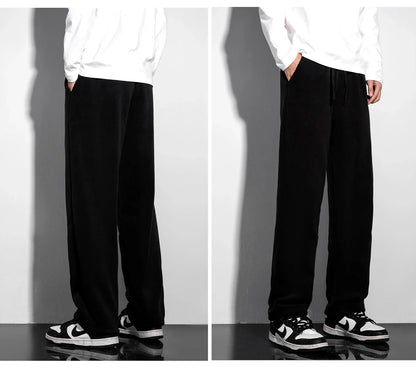 Unisex 2026 Winter New Oversize Pants Men Women Warm Fleece Liner Drawstring Trousers Casual Comfortable Gym Sweatpants