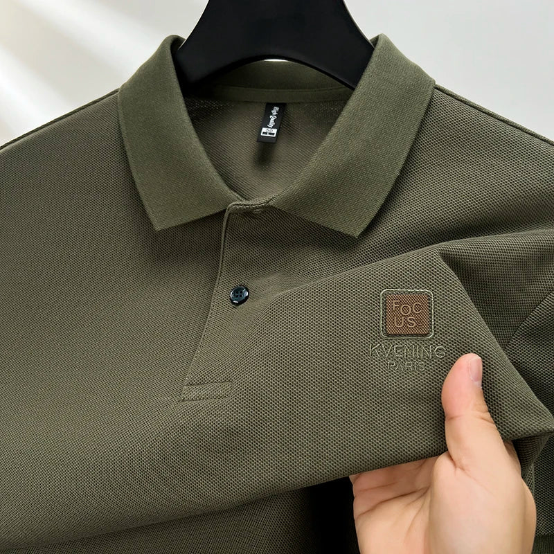 High end brand 100% cotton polo shirt short sleeved men's 2024 summer fashion embroidery comfortable breathable casual T-shirt