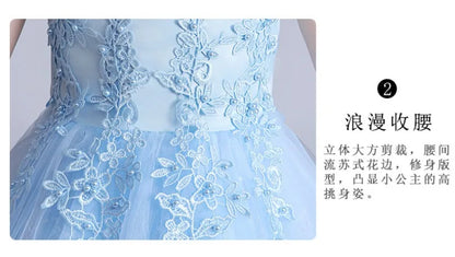 Summer Children Girls Sundress Young Teenagers Girls Sleeveless Princess Evening Dress 3-12Y Kids Girls Puffy Tulle Dress