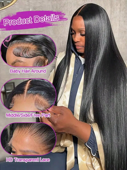 Straight Lace Front Wigs Human Hair 13X6 Hd Lace Frontal Wig 13X4 Bone Straight Human Hair Wig Glueless 5x5 Straight Closure Wig