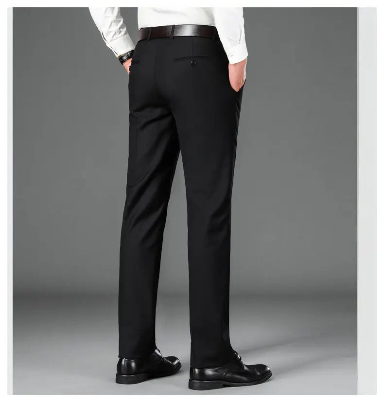 Spring Summer Suit Pants Men Smart Casual Solid Color Dress Pants Classic Straight Fashion Office Suit Trousers Mens Clothing